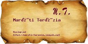 Maróti Terézia névjegykártya